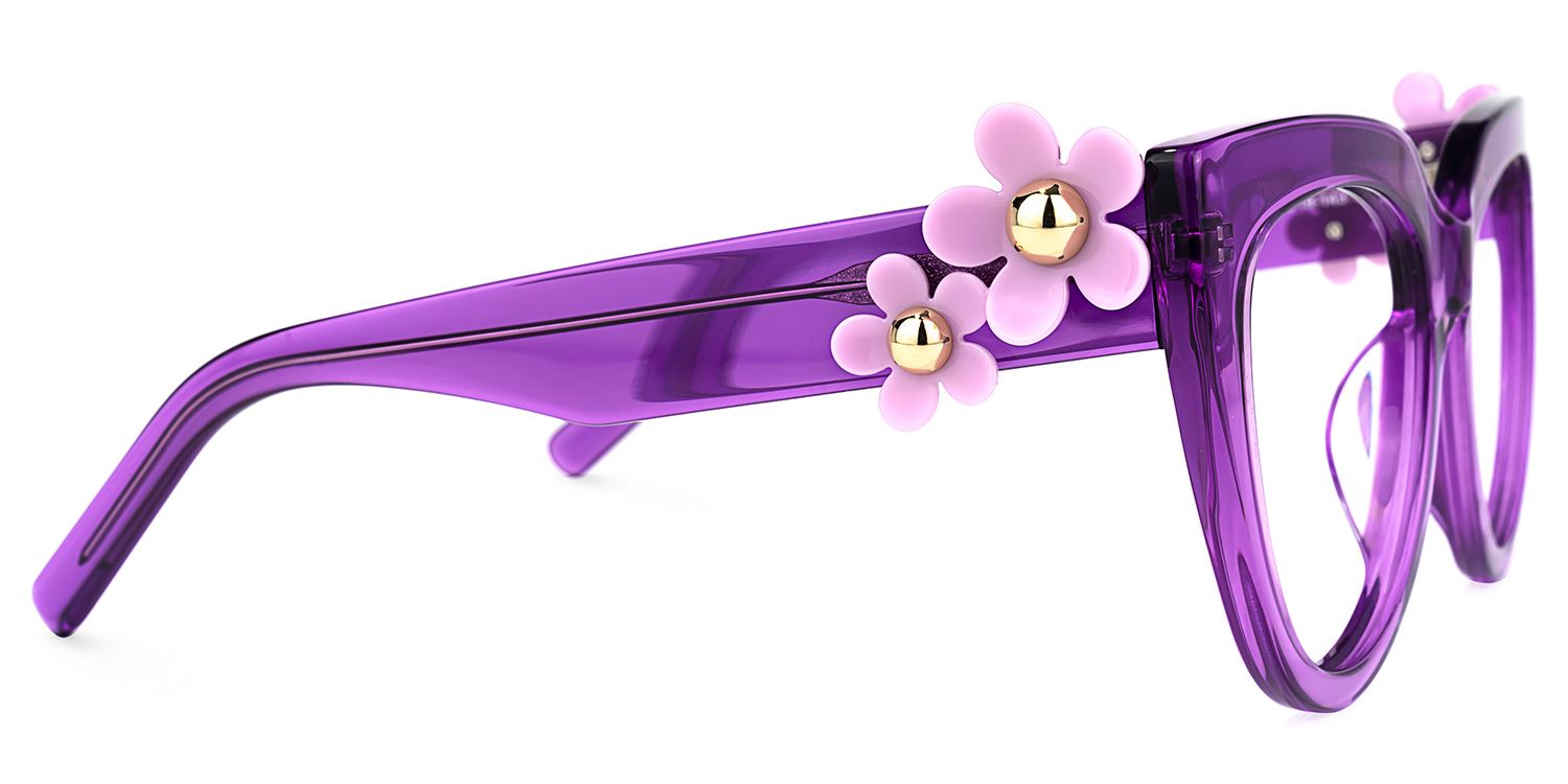 Miguel Cateye Purple Glasses | ZEELOOL UK2