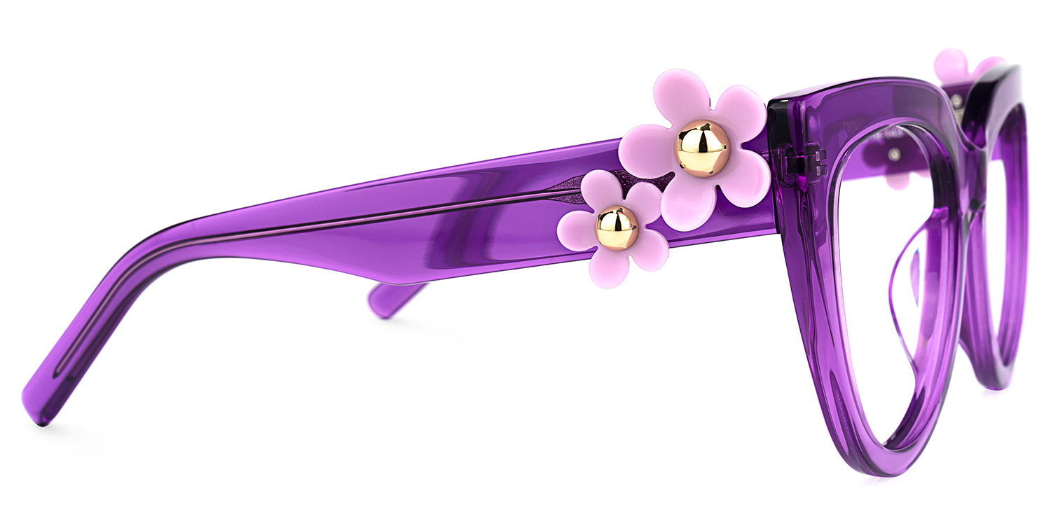 Miguel Cateye Purple Glasses | ZEELOOL UK2