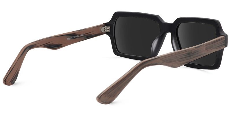 Arthur Rectangle Sunglasses with Acetate Black Frames | ZEELOOL CA3