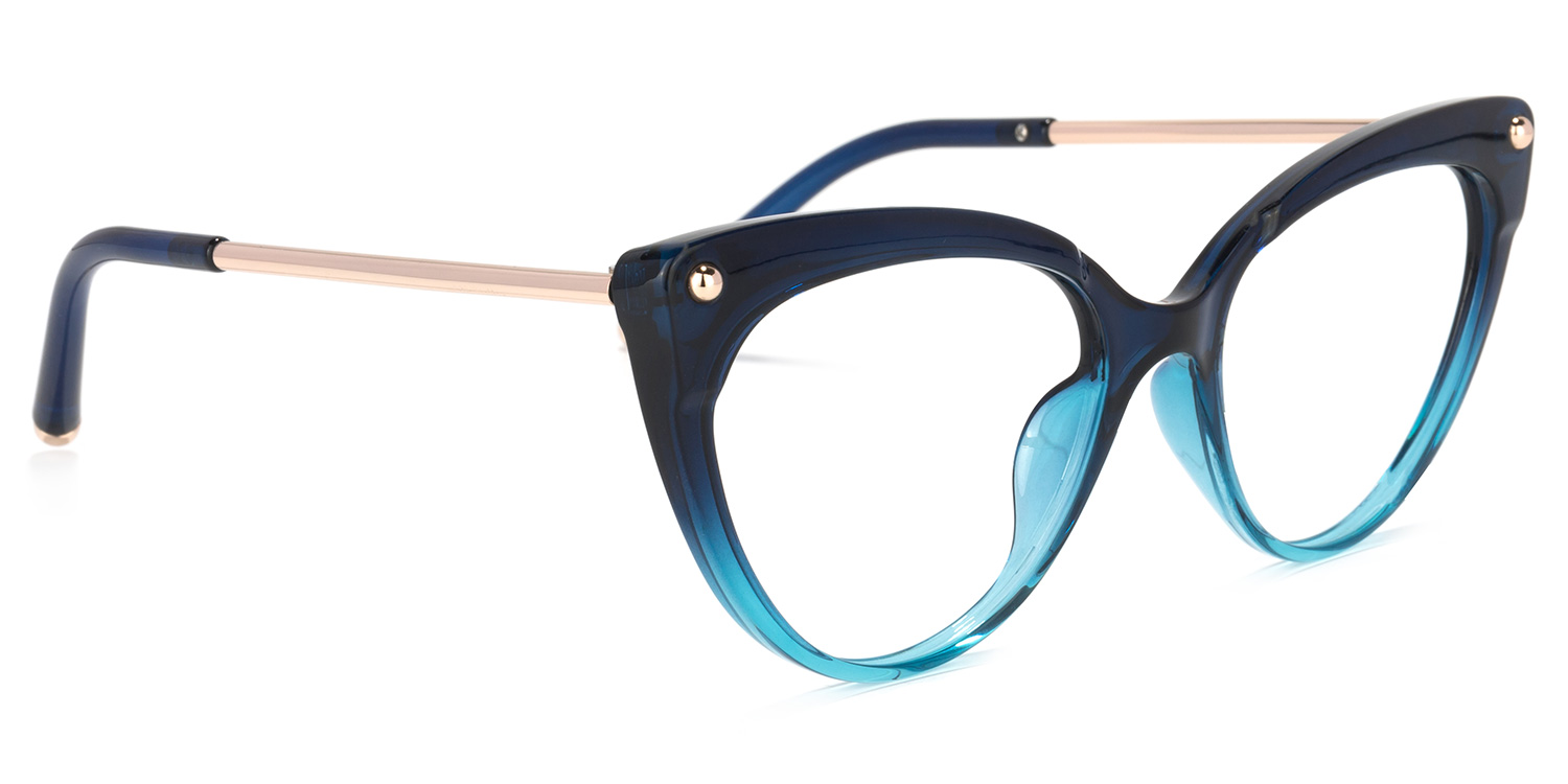 Alivia Cat Eye Blue Glasses2