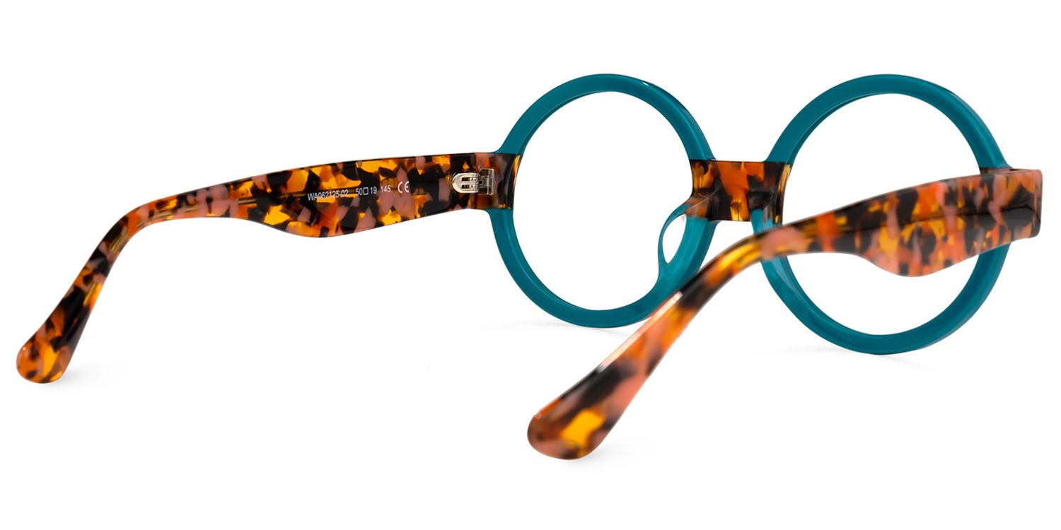 Lindsey Round Blue Frame Glasses | ZEELOOL UK3