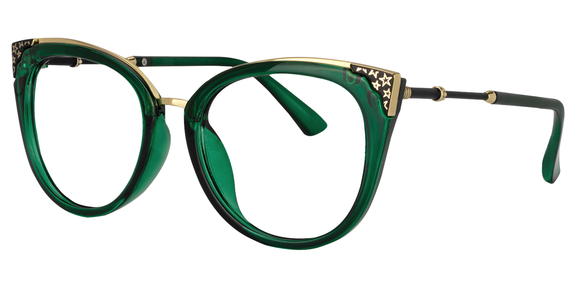 Dalton Cat Eye Dark Green Frame Glasses | ZEELOOL UK1