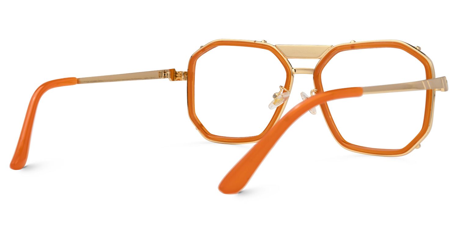 Rumble Geometric Orange Glasses | ZEELOOL UK3