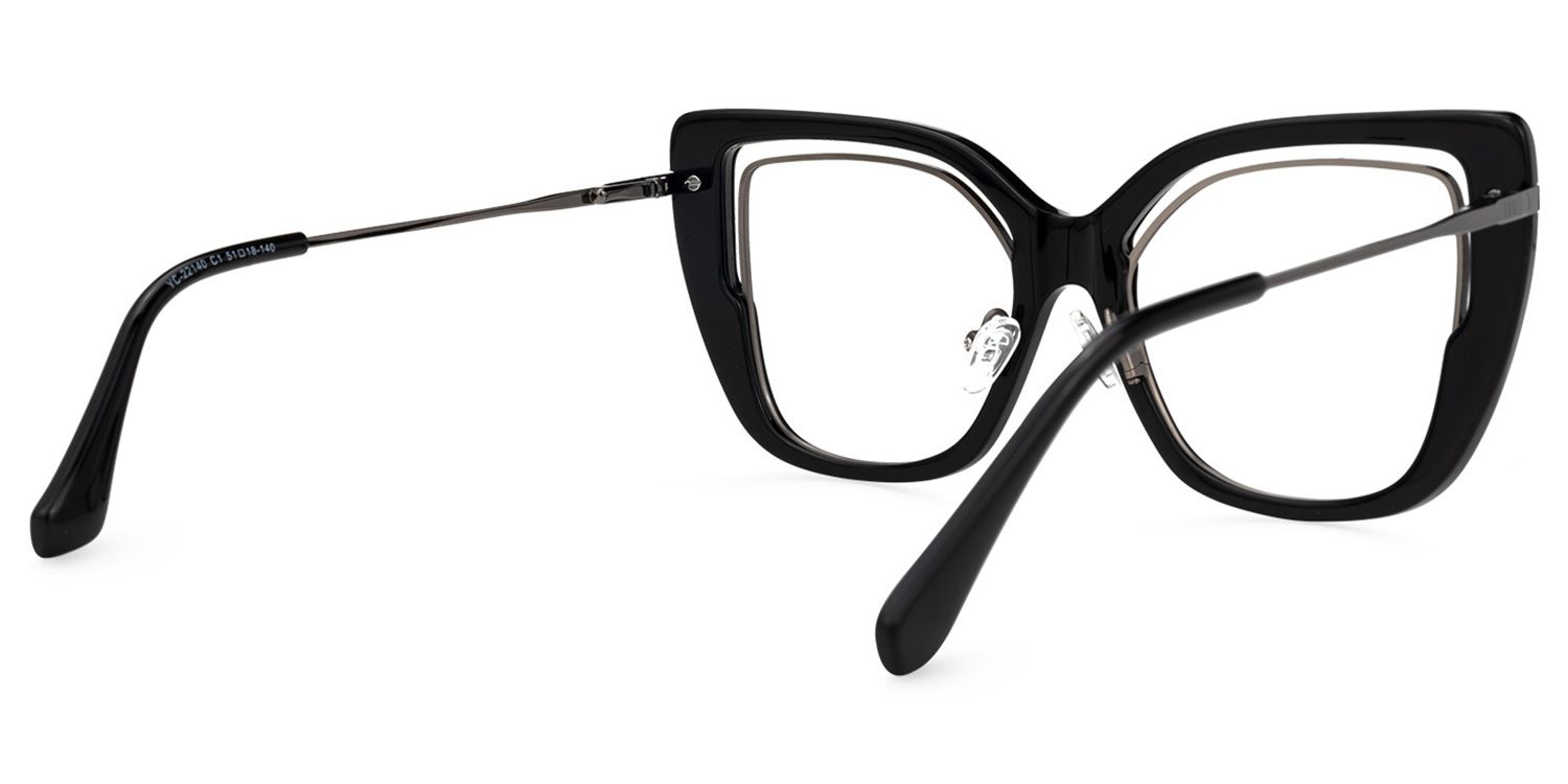Celene Square Black Glasses | ZEELOOL UK3