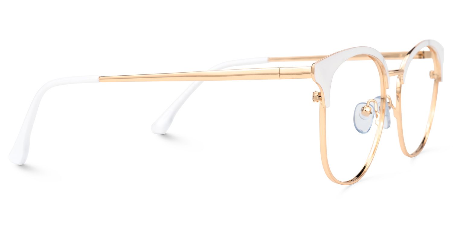 Larkins Round White Glasses | ZEELOOL UK2