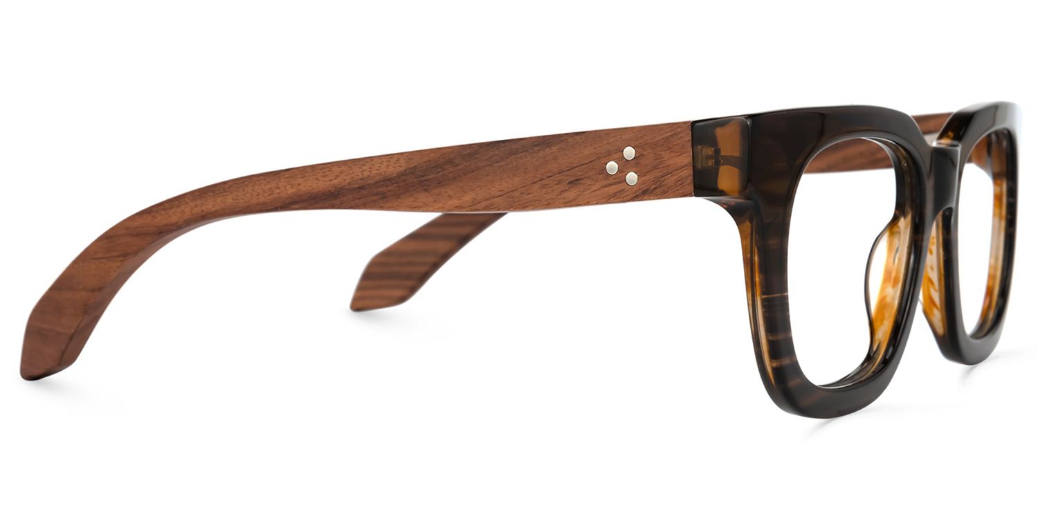 Sam Rectangle Brown Glasses | ZEELOOL UK2