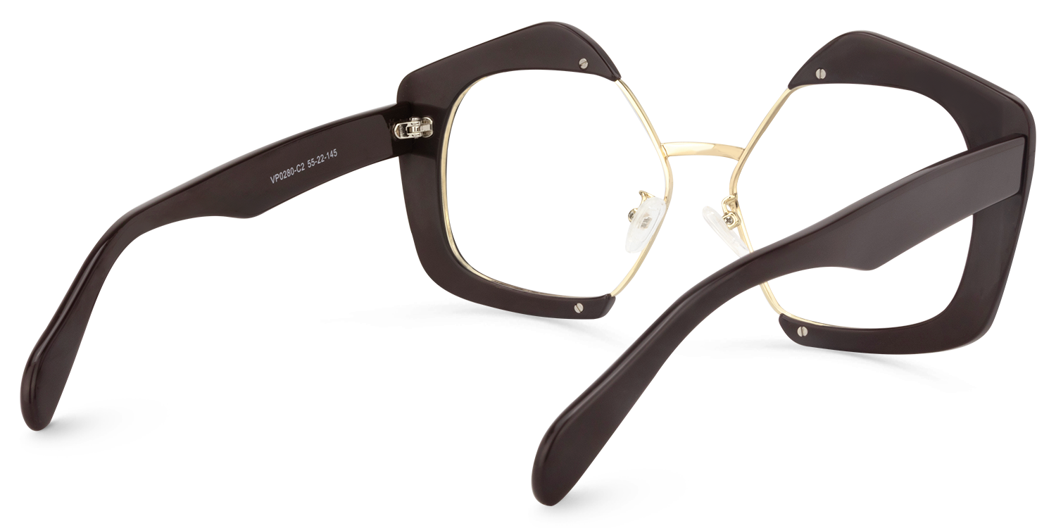 Geometric Brown Glasses | ZEELOOL UK4