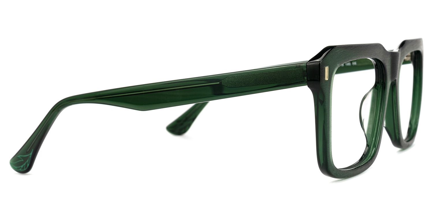 Haines Square Green Glasses | ZEELOOL UK2