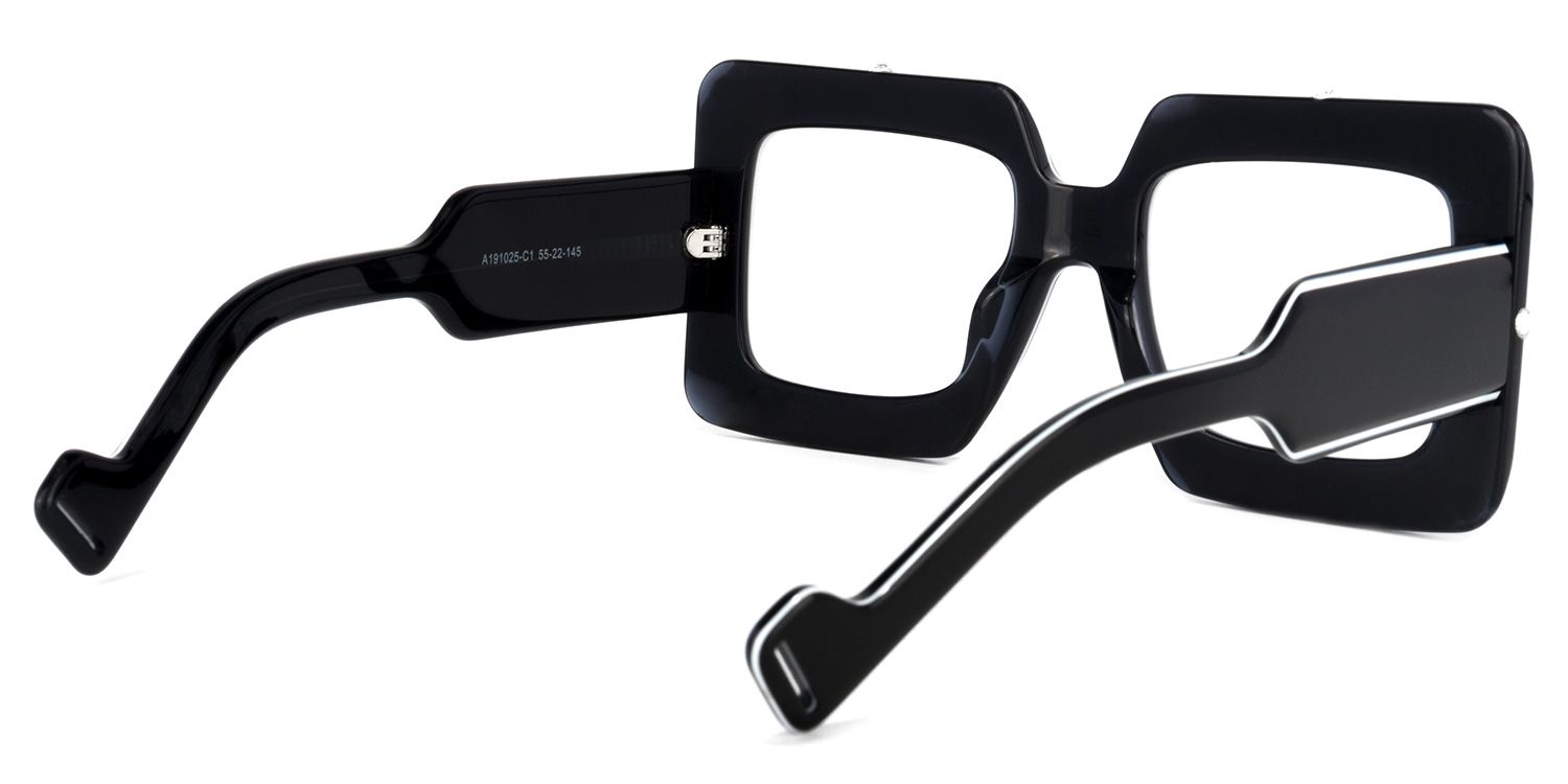 Yuri Square Black Glasses | ZEELOOL UK4