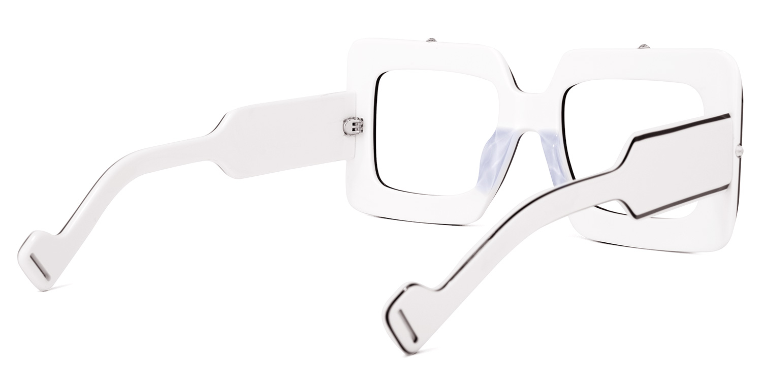 Yuri Square White Glasses | ZEELOOL UK4