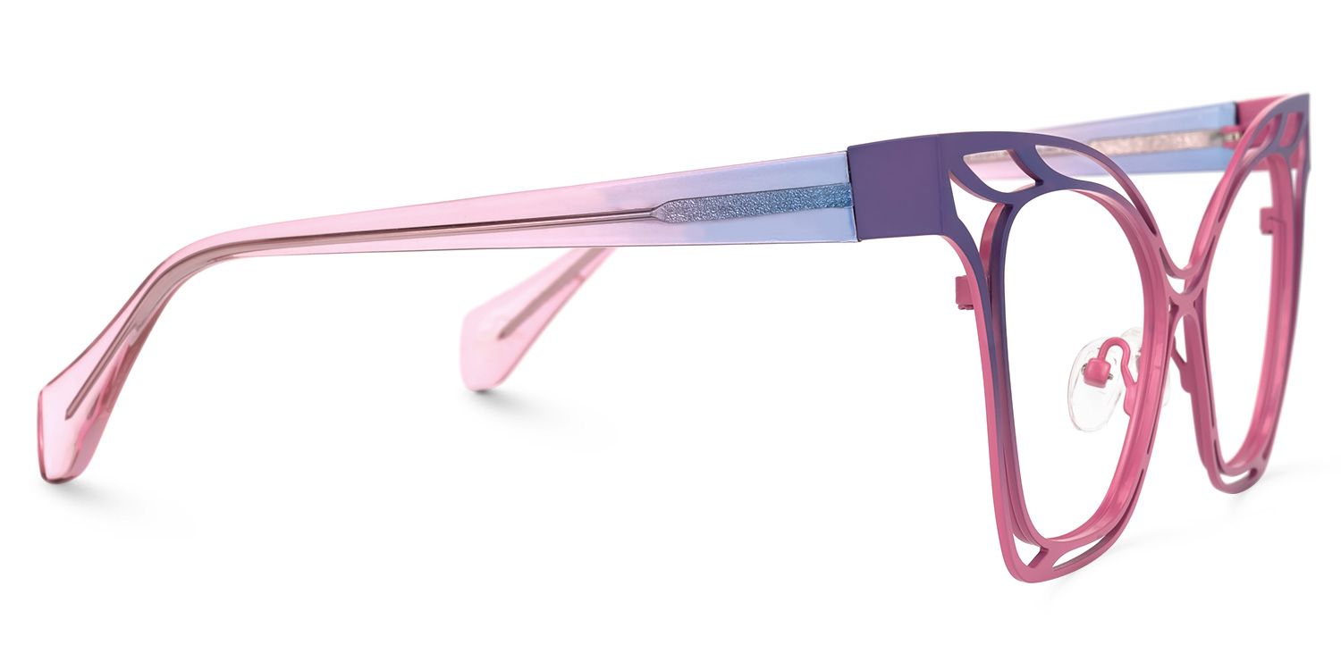 Cini Square Pink Glasses | ZEELOOL UK2