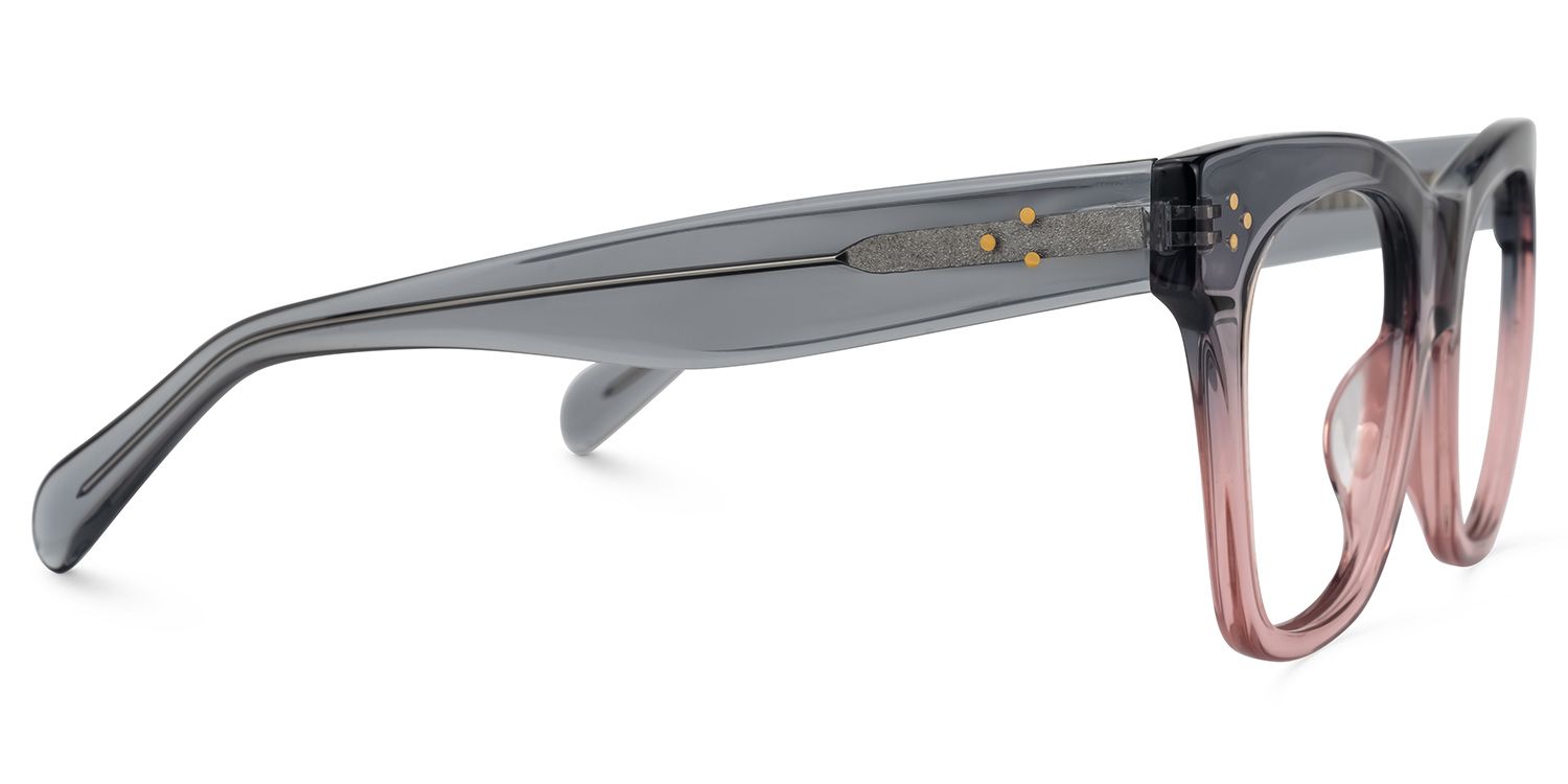Tandy Rectangle Gray Eyeglasses and Two-Tone Frames2