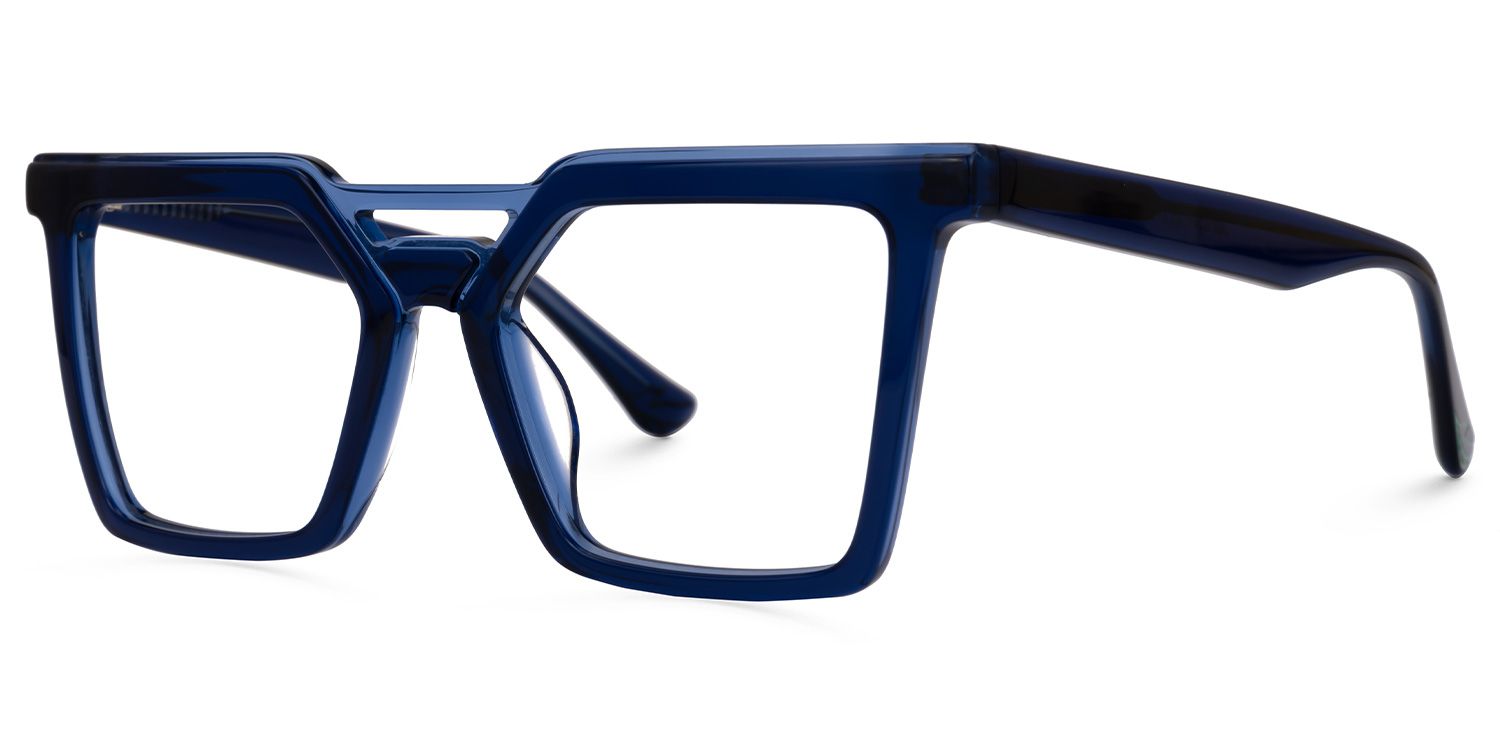 Demar Square Blue Glasses | ZEELOOL UK1