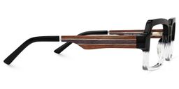 Jack Rectangle Black & Clear Glasses4