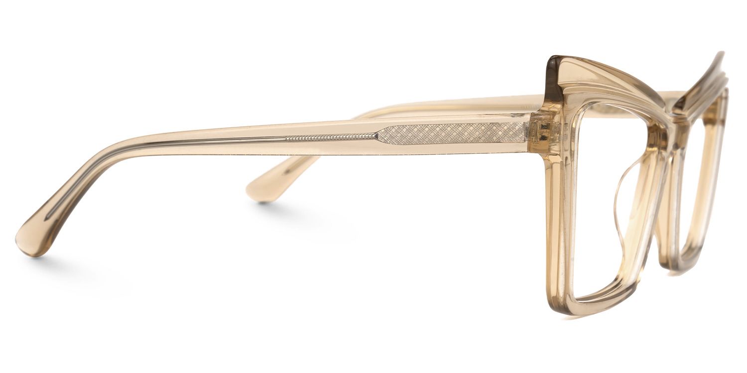 Conie Cateye Beige Glasses | ZEELOOL UK2