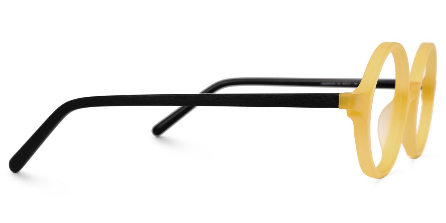 Otto Round Yellow Glasses | ZEELOOL UK2