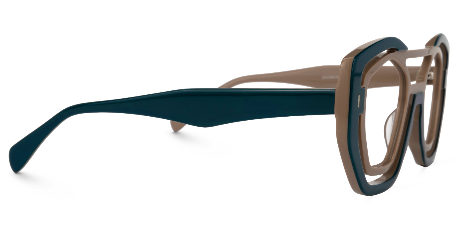 Valeria Geometric Green-Coffee Glasses | ZEELOOL UK2