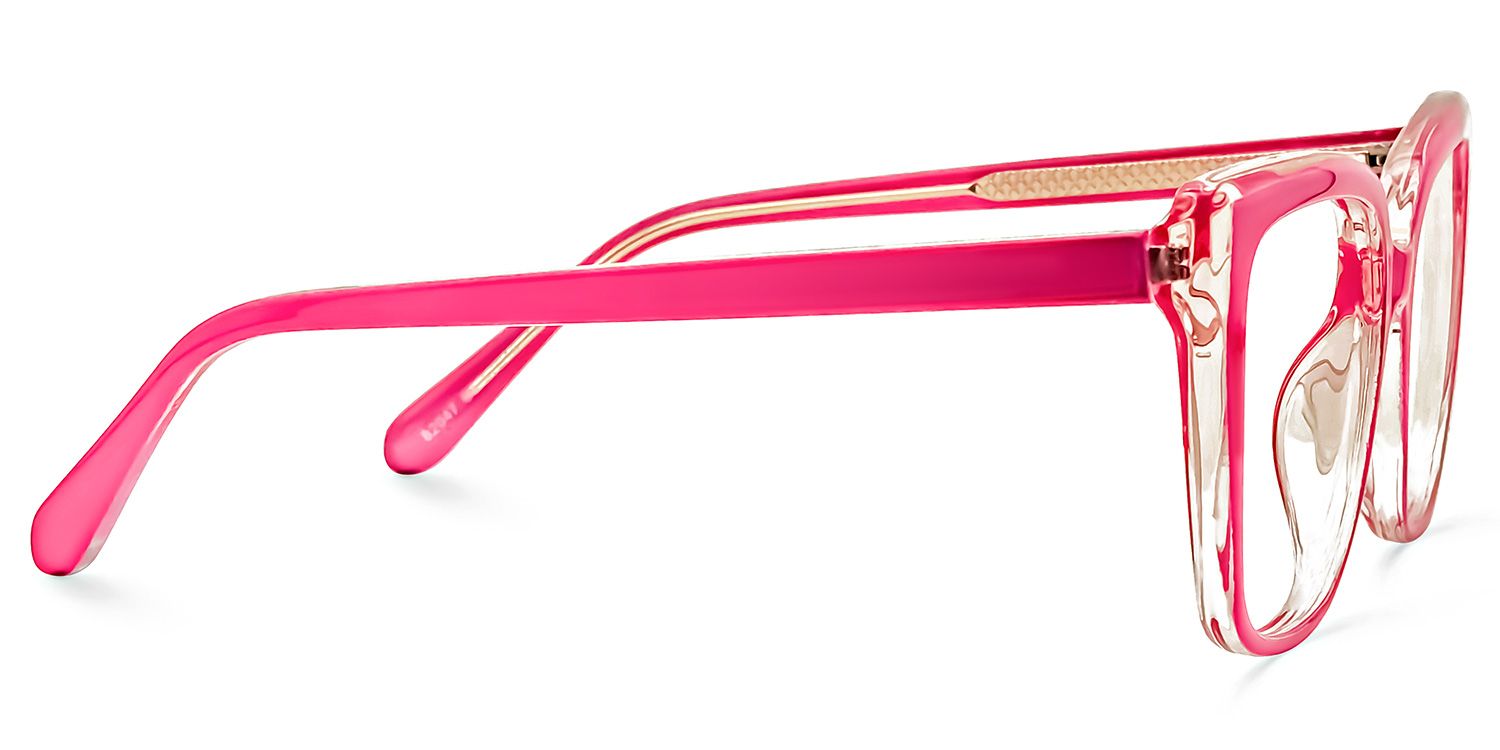 Karki Square Bright-Pink Glasses | ZEELOOL UK2