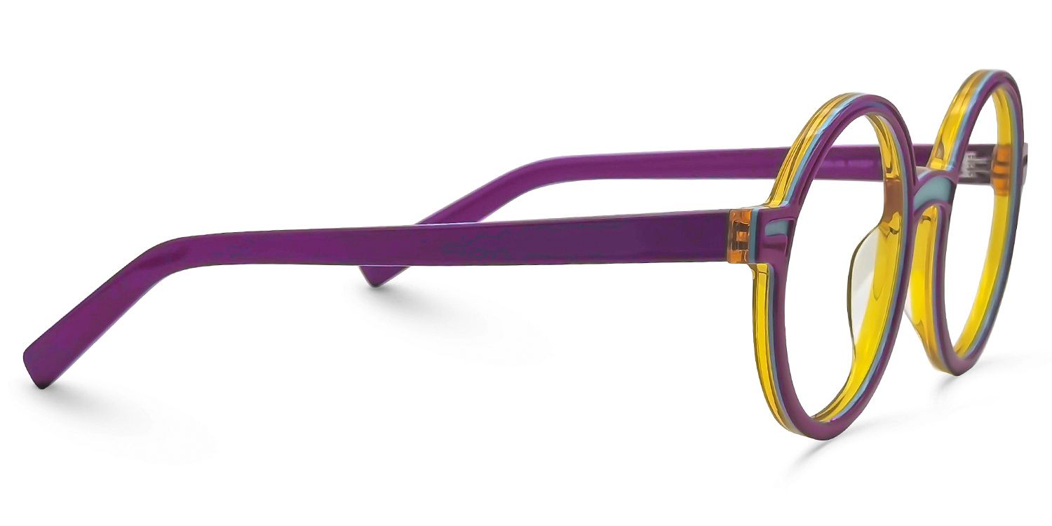 Chantel Round Purple Glasses | ZEELOOL UK2