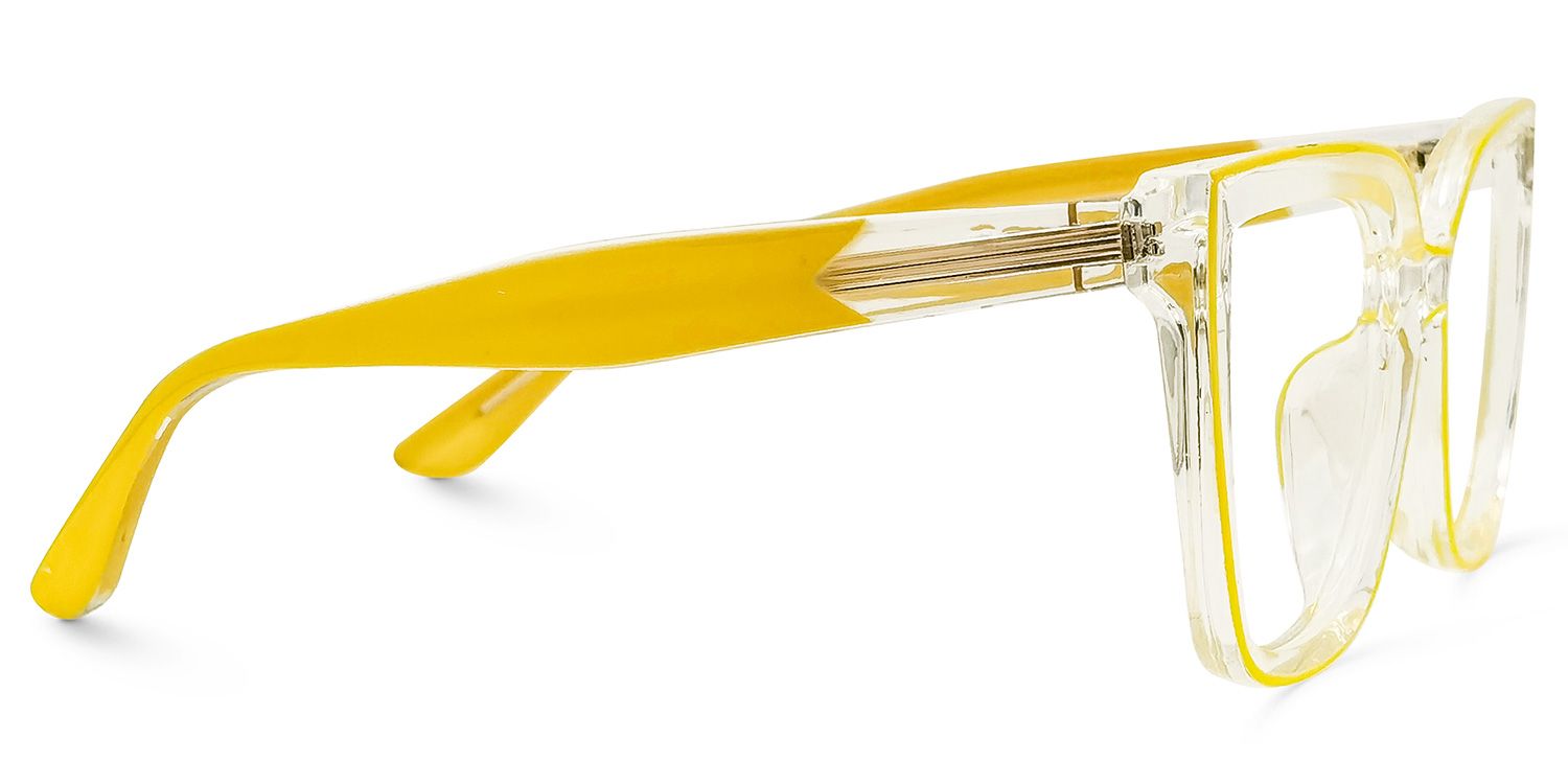Mirta Square Yellow Glasses | ZEELOOL UK2