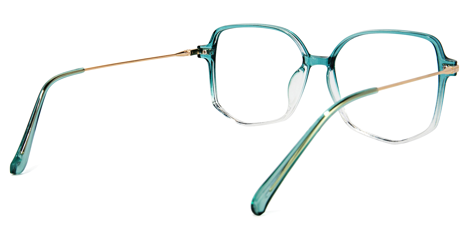 Payton Green Geometric Frame Glasses | ZEELOOL UK5