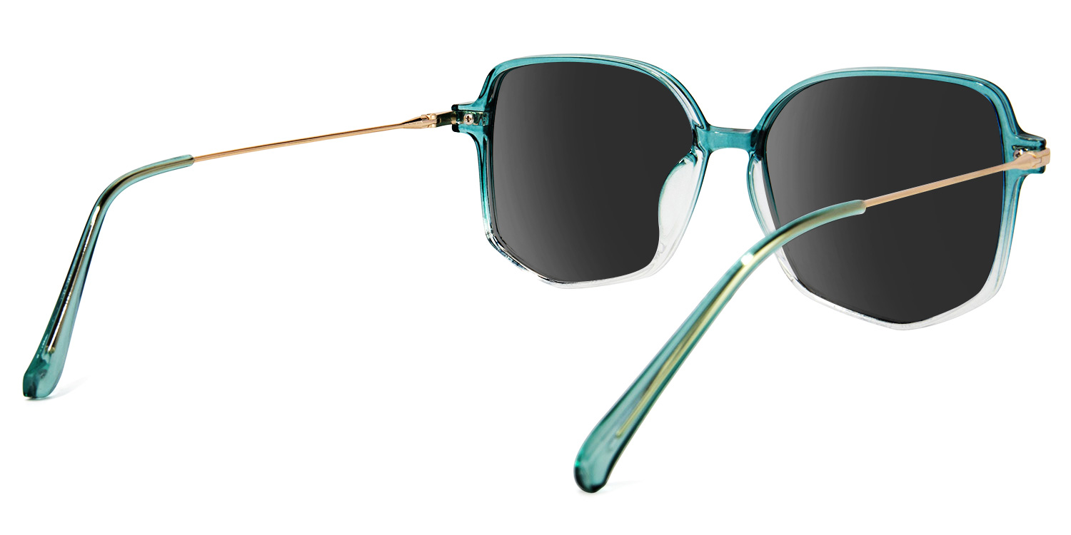 ZEELOOL Payton Geometric Green Sunglasses