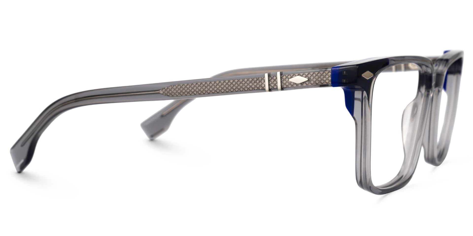 Davila Rectangle Gray Glasses | ZEELOOL UK2