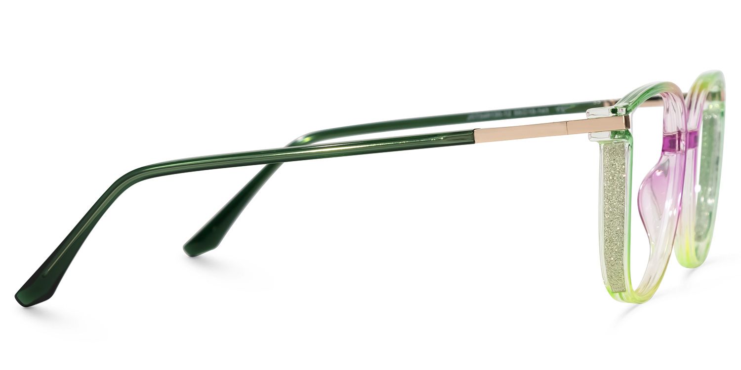 Rodz Square Green Eyeglasses and Multicolor Frames2