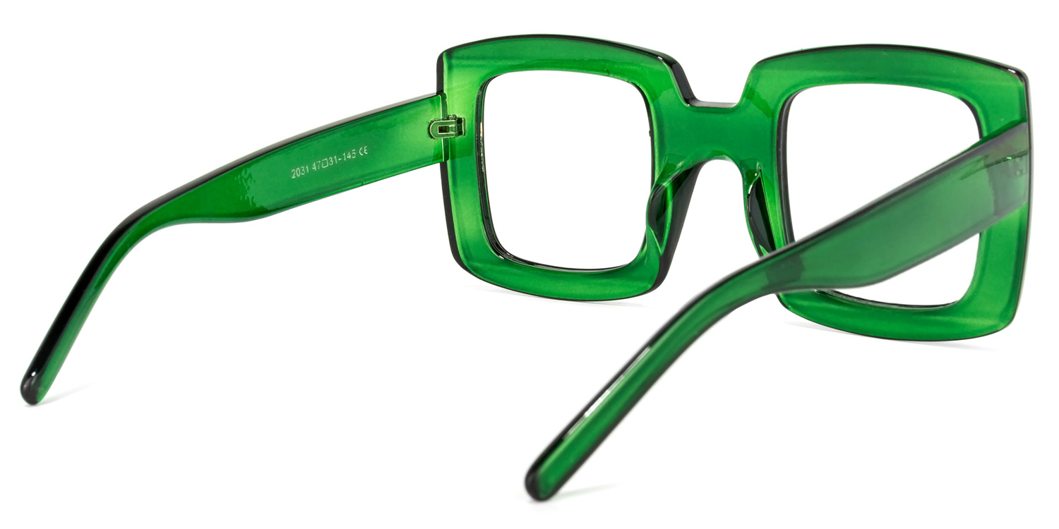 Quincey Square Green Glasses | ZEELOOL UK4