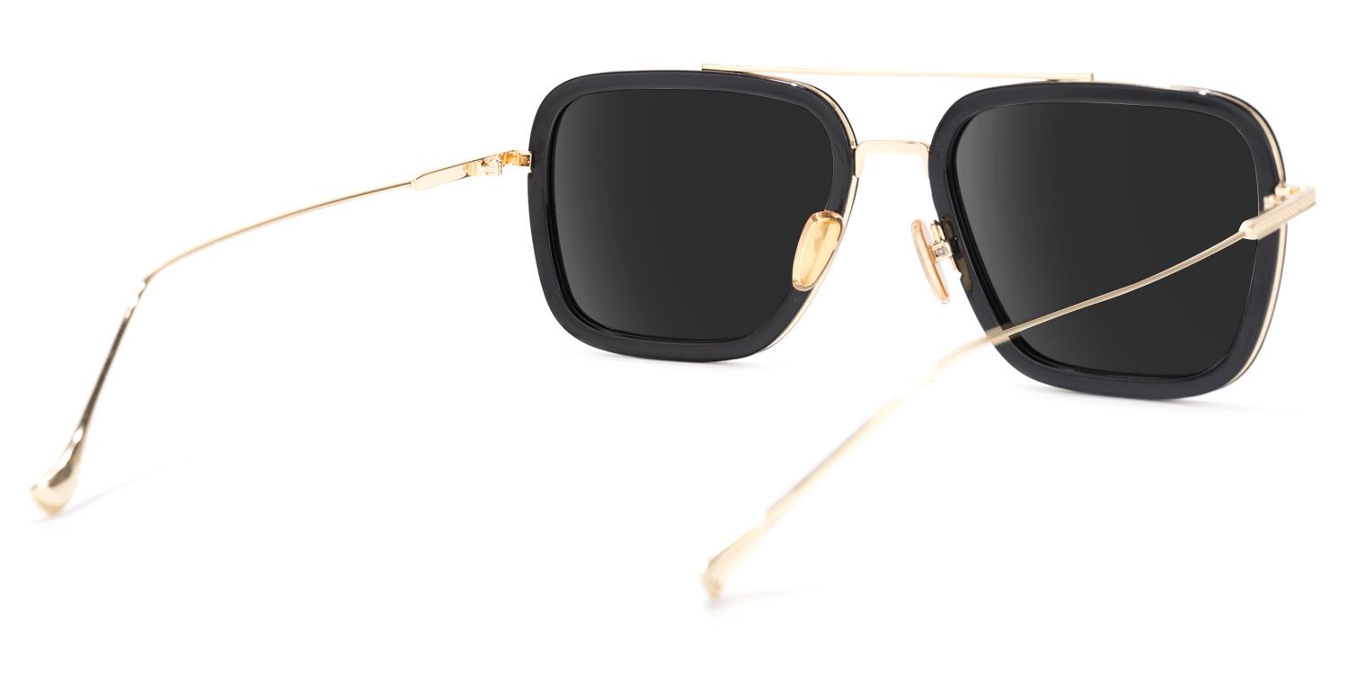 Gifford Aviator Black-Gold Sunglasses | ZEELOOL UK4