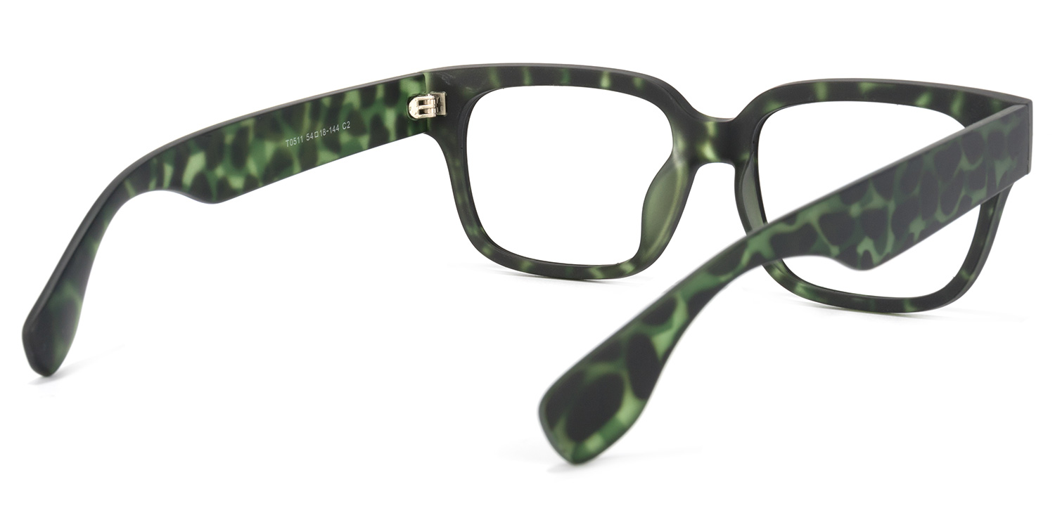 Colin Rectangle Green Floral Glasses4