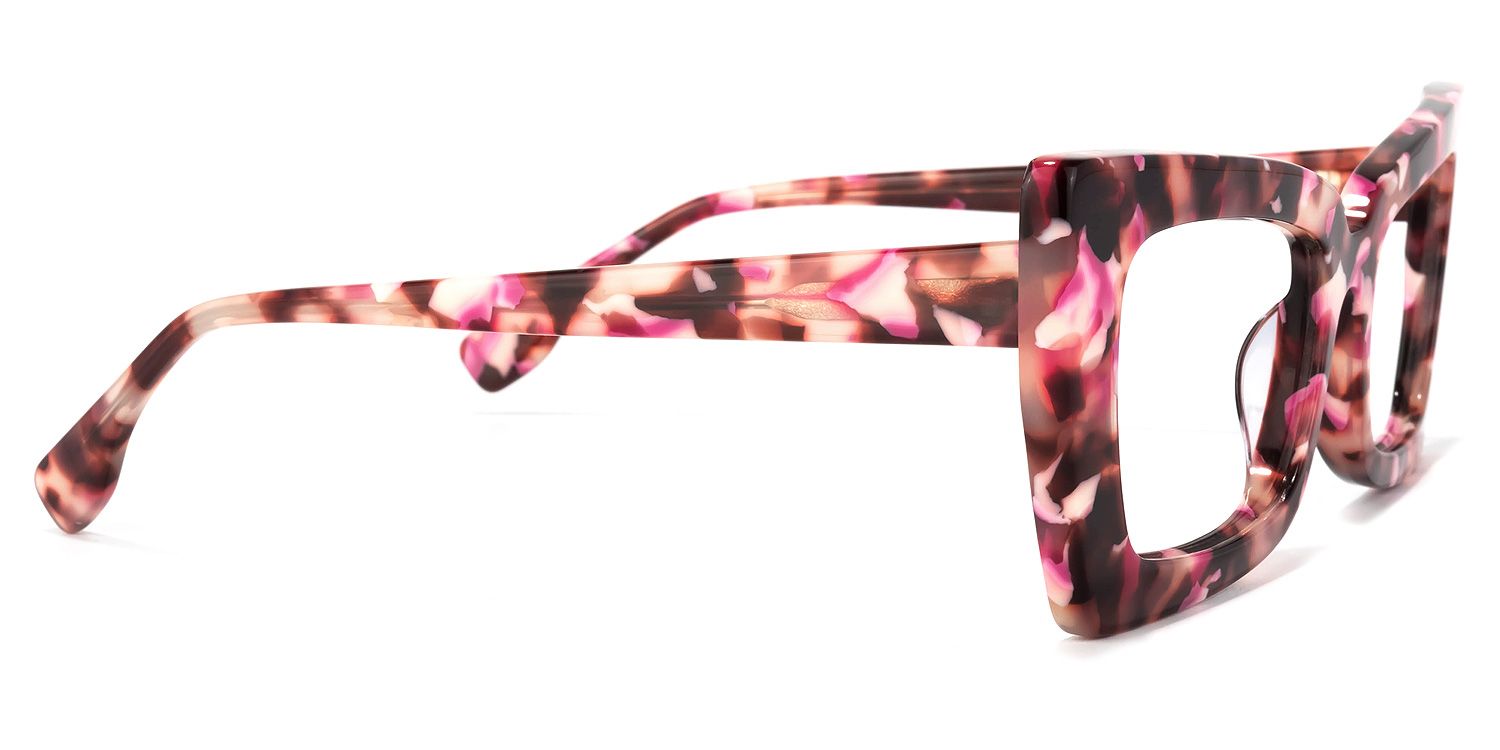 Newell Rectangle Eyeglasses and Pink-Floral Wide Frame3