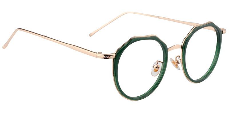 Geometric Green Glasses | ZEELOOL UK3