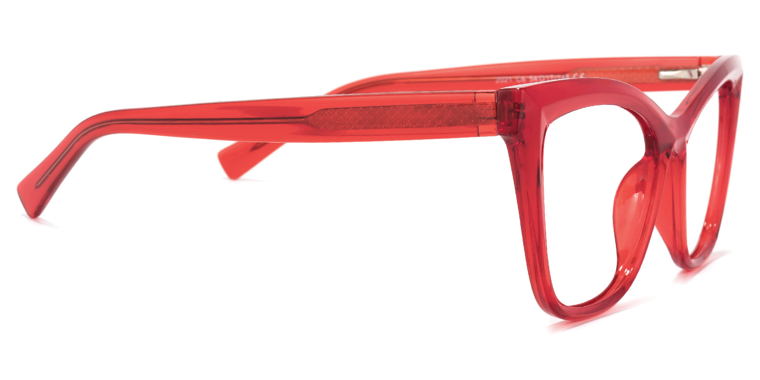 Raegan Cateye Red Glasses | ZEELOOL UK3