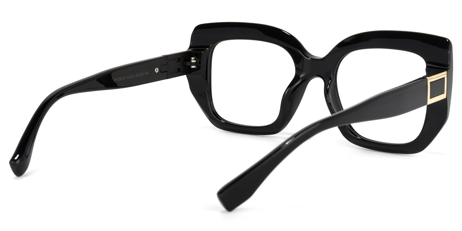Sienna Square Black Glasses | ZEELOOL UK4