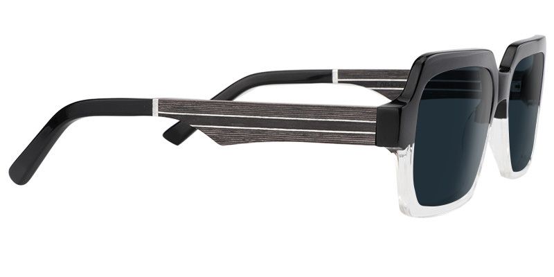 Jack Rectangle Black & Clear Sunglasses | ZEELOOL UK2