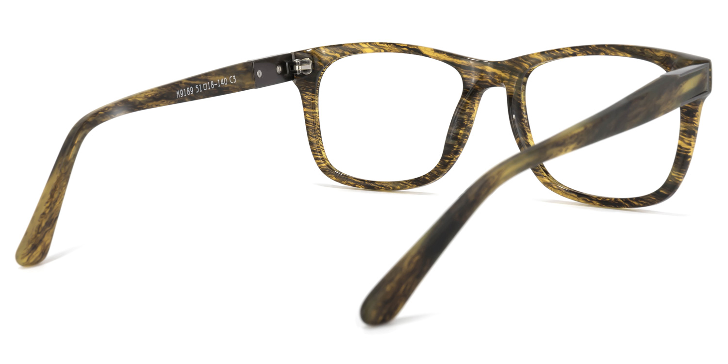 Wyatt Rectangle Yellow-Wood Glasses | ZEELOOL UK4