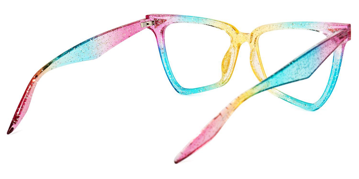 Cicely Geometrical Rainbow Eyeglasses | ZEELOOL UK4