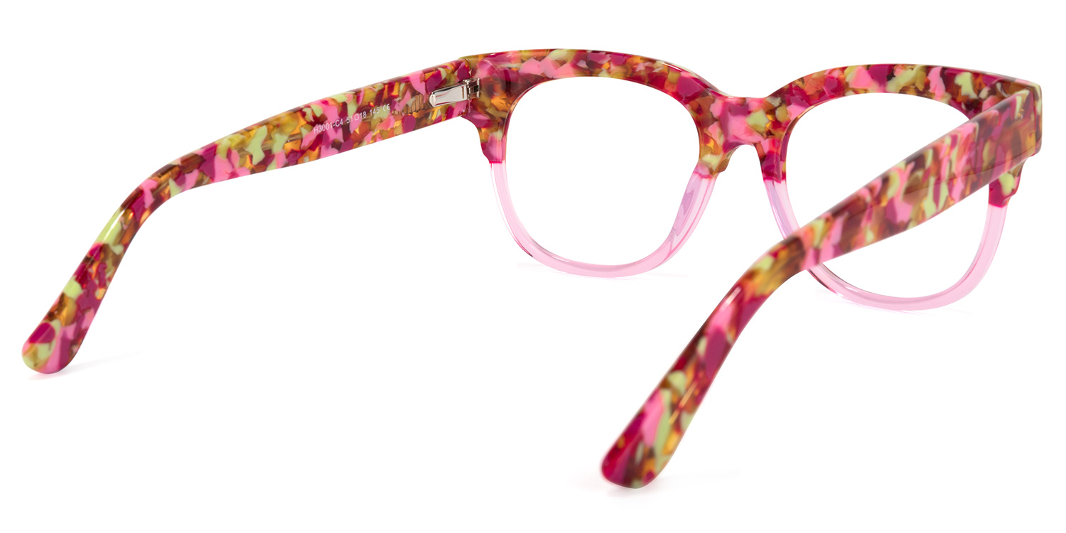 Yessenia Square Pink-Floral Glasses | ZEELOOL UK4