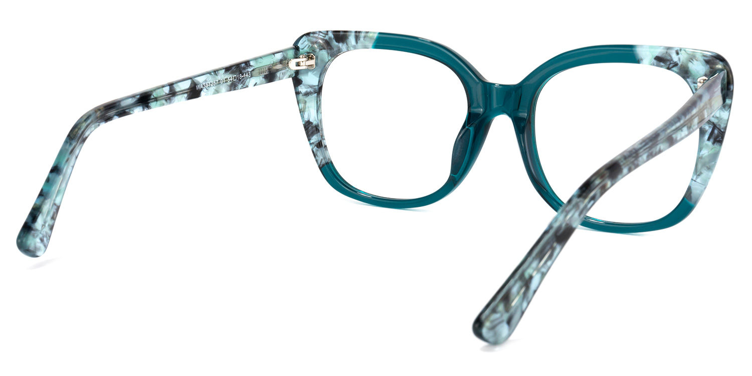 Yanira Square Peacock-Blue Glasses | ZEELOOL UK4
