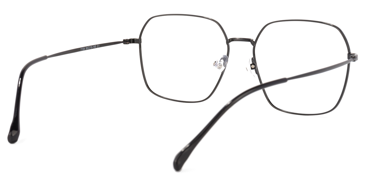 Zander Square Black Glasses | ZEELOOL UK4