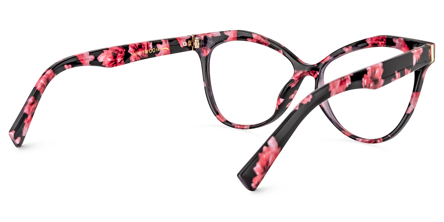 Saul Cateye Pink Floral Glasses4