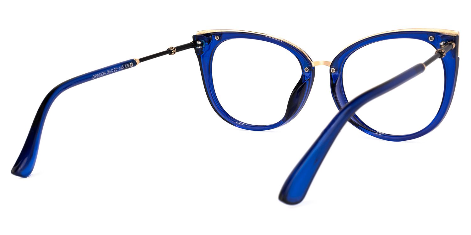 Dalton Cat Eye Blue Glasses | ZEELOOL UK4