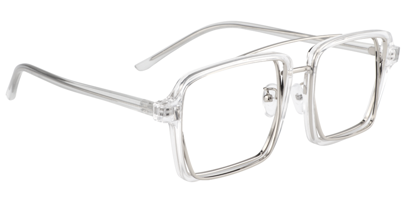 Aviator Clear-Silver Glasses | ZEELOOL UK3