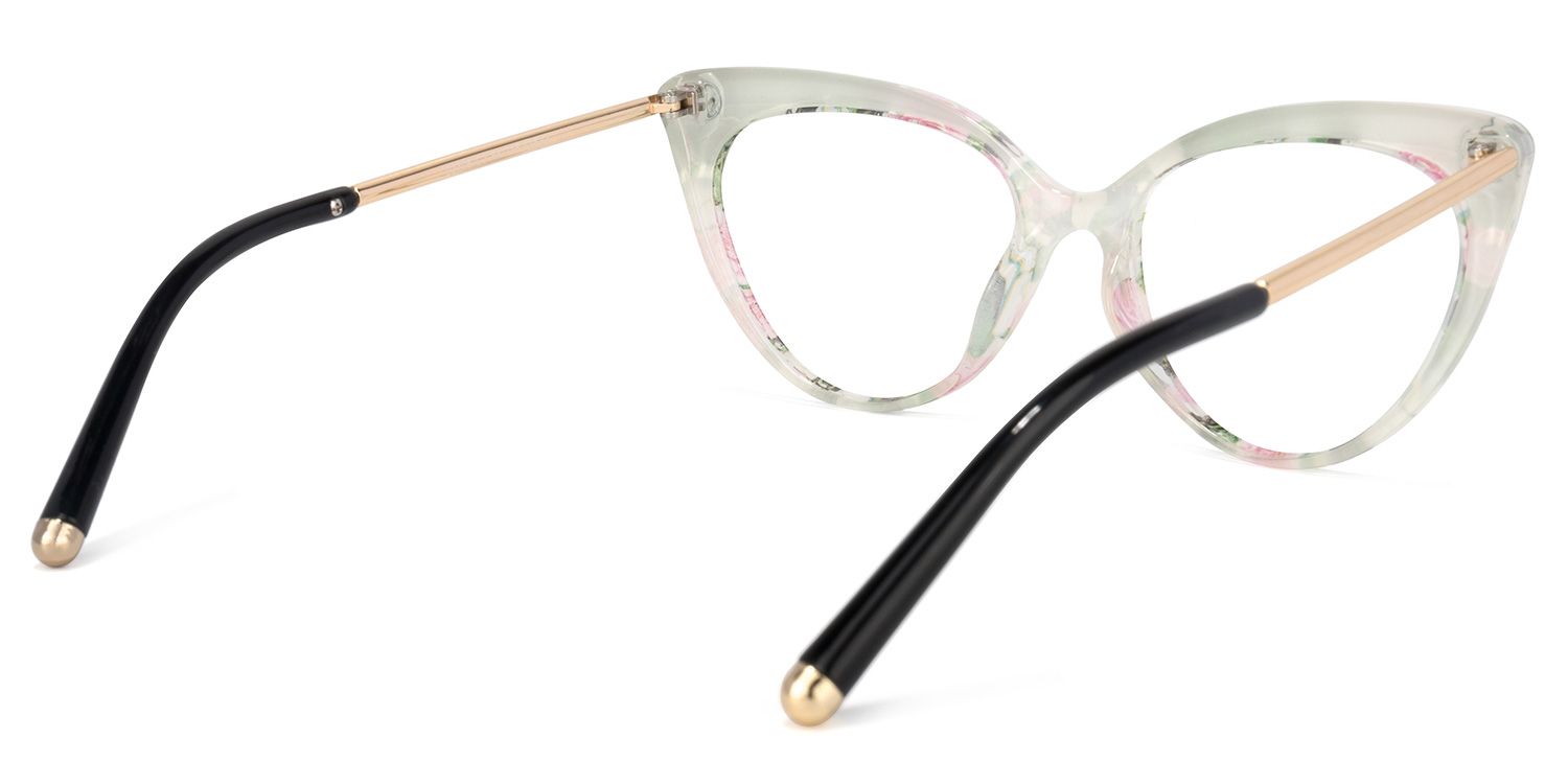 Alivia Cat Eye Pink-Green-Floral Eyeglasses and Frames4