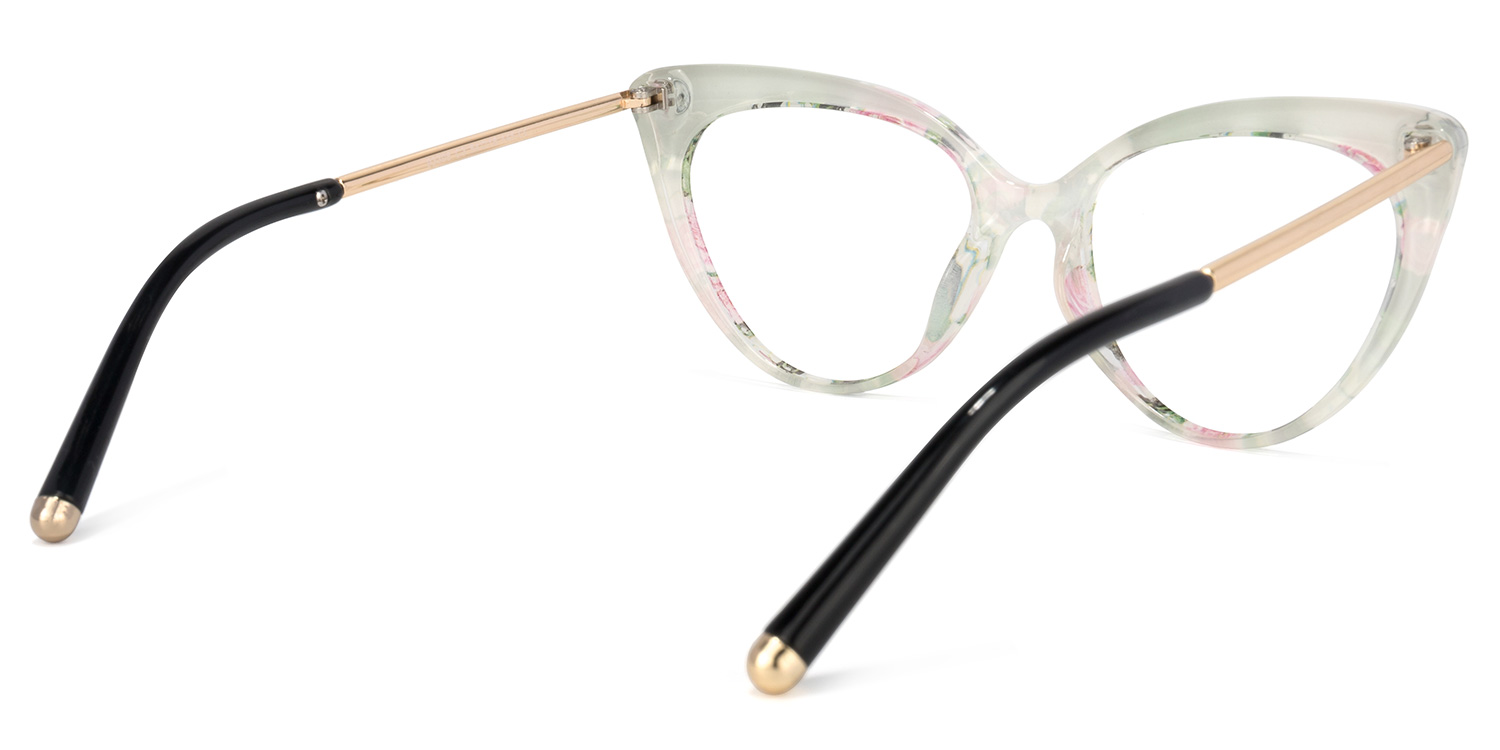 Alivia Cat Eye Pink-Green-Floral Eyeglasses and Frames4