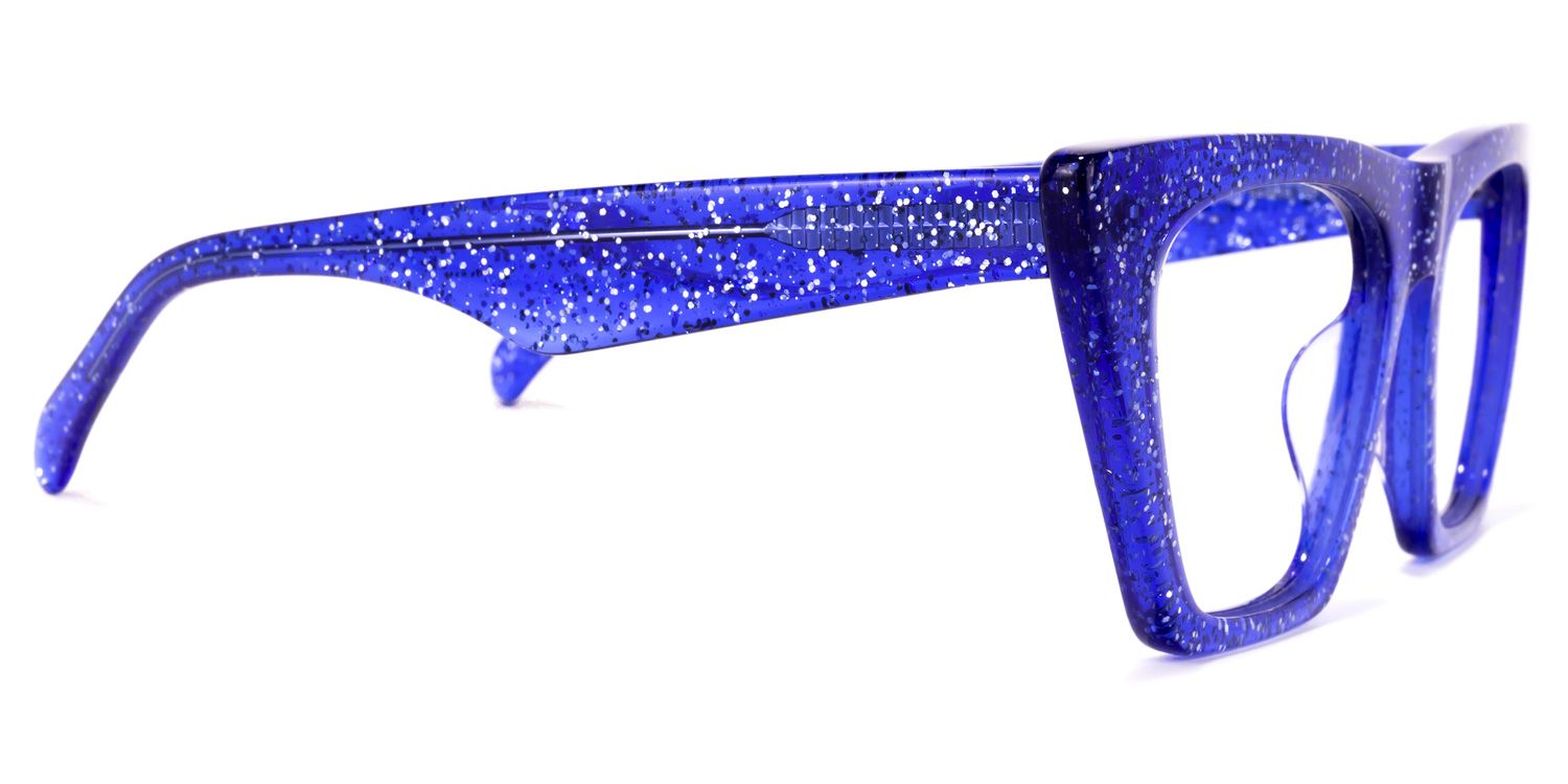 Cecile Cat Eye Blue Glasses | ZEELOOL UK3