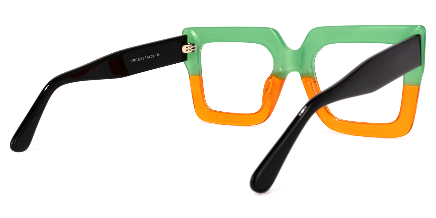 Brandon Square Orange Glasses | ZEELOOL UK4