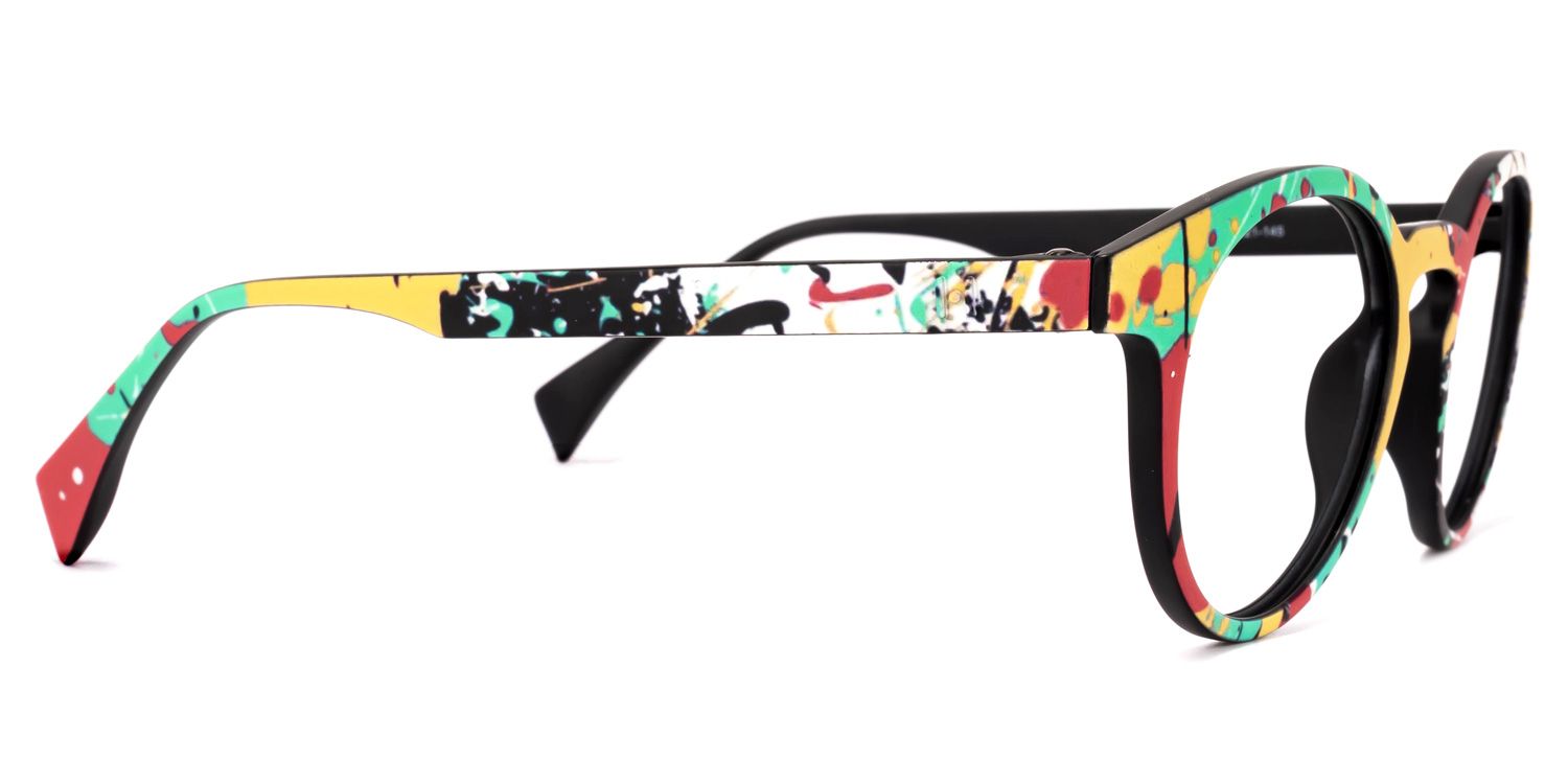 Street-Artist Round Colorful Frame Glasses | ZEELOOL UK3