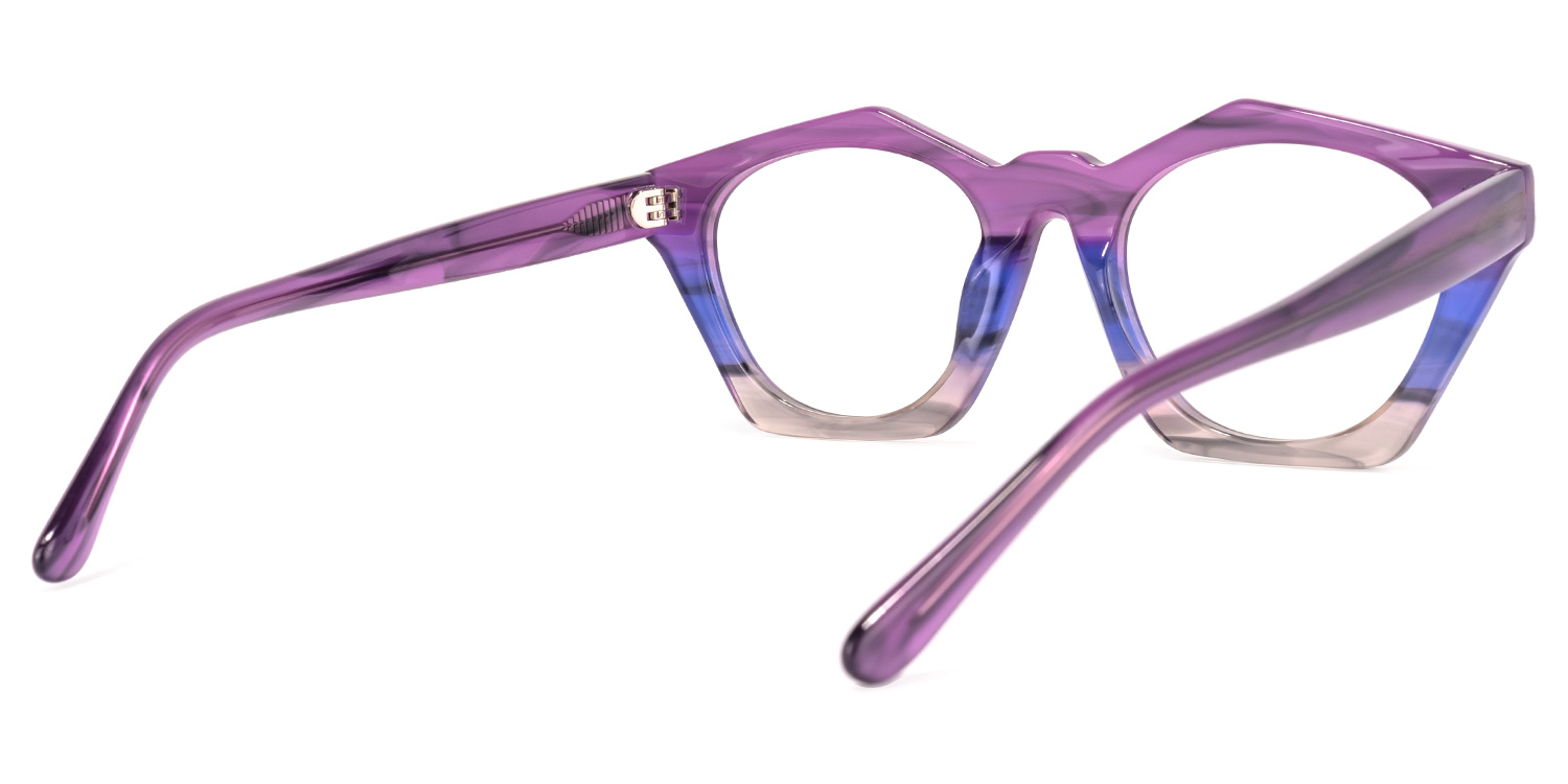 Flores Geometric Purple-Gray Glasses4